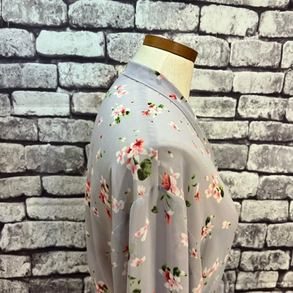 Victorias Secret Lavender W/ Floral Print Robe One Size - Picture 10 of 11